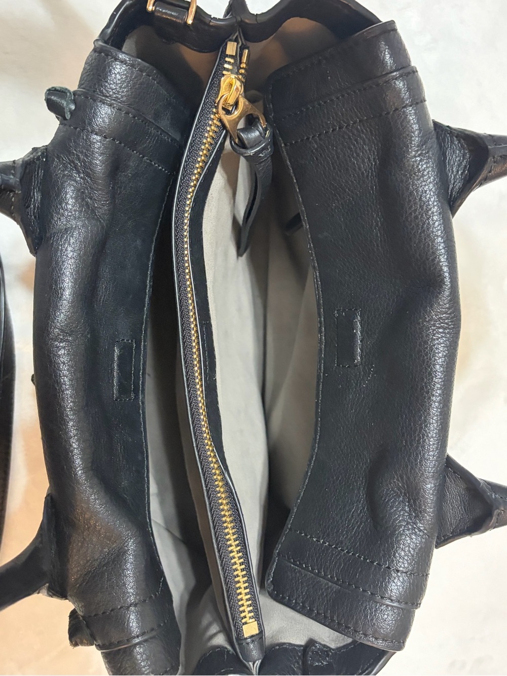 Vince Camuto Black Pebbled Leather Top-Handle Satchel with Stud Trim - Picture 5 of 8